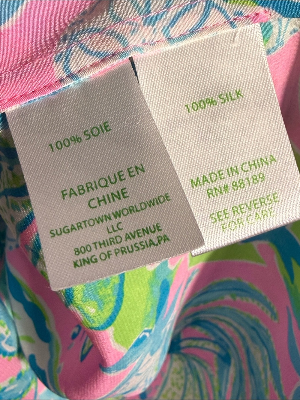 Lilly Pulitzer Elsa 100% Silk Blouse Top Size Large - Picture 6 of 6